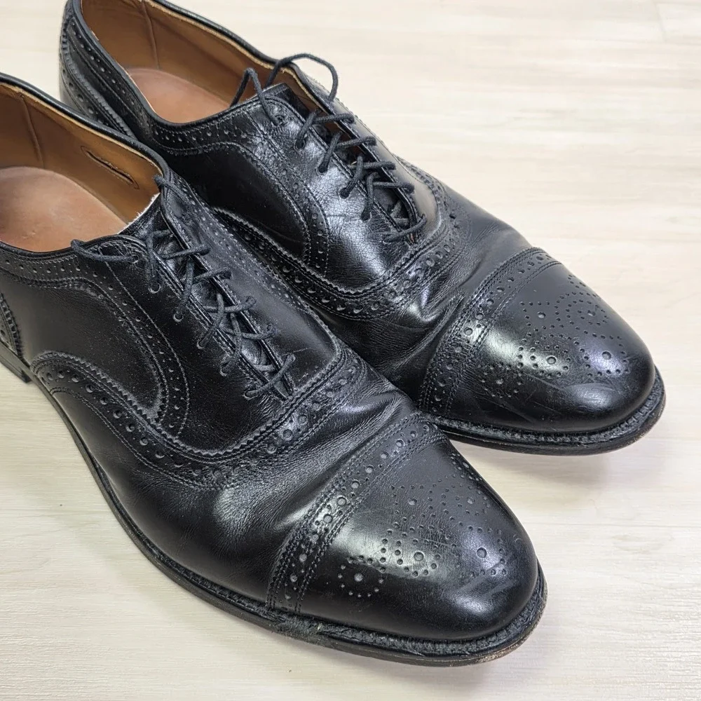 Allen Edmonds‎ Strand Leather Cap Toe Oxford Dress Shoes Black 6115 Size 10.5